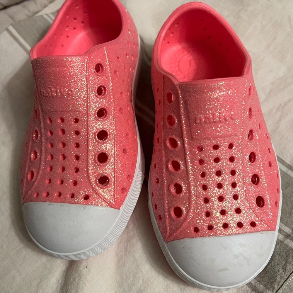 Native Pink Sparkle Toddler Shoes size 7C